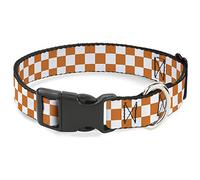 Buckle Down Pc-w30303-wm Checker Blanc/Orange Plastique Pince à col, Large Medium/16-58,4 cm