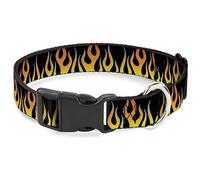 Buckle Down Pc-w30645-s Flammes Noir/Jaune/Orange Plastique Clip Collier, Petite/9-38,1 cm