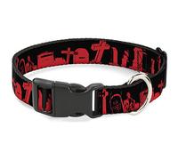 Buckle Down Pc-w30737-wm cimetière Noir/Rouge Plastique Pince à col, Large Medium/16-58,4 cm