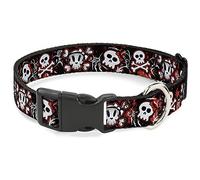 Buckle Down Pc-w30747-ws Plastique Clip col, crânes, 3,8 cm Wide-Fits 13-45,7 cm Neck-Small