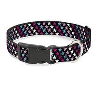 Buckle Down Pc-w31312-m Plastique Clip Collier, étoiles, 2,5 cm Wide-Fits 11-43,2 cm Neck-Medium