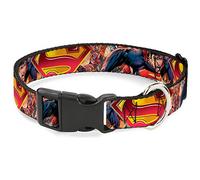 Buckle Down Pc-wsm070-nm Doré/Rouge Superman Collier de Clip en Plastique, 1/5,1 cm Wide-Fits 8-30,5 cm Neck-Medium