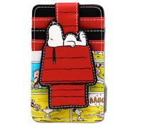 Buckle-Down Peanuts Portefeuille en cuir vegan pour carte d'identité Motif Snoopy Noir