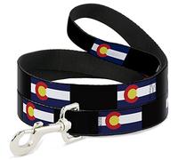 Buckle Down Pet Leash, 4 'x 1/5,1 cm, Colorado Drapeaux 3/Noir