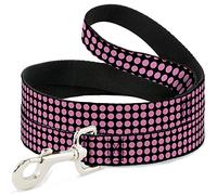 Buckle Down Pet Leash, 4 'x 1/5,1 cm, Mini Pois Noir/Rose