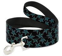 Buckle Down Pet Leash, 4 'x 1/5,1 cm, Nautique étoiles Diffuse Noir/Turquoise