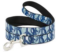 Buckle Down Pet Leash, 4 'x 1/5,1 cm, Tranquillité Pois Blanc/Bleu