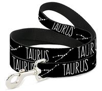 Buckle Down Pet Leash, 4 'x 1/5,1 cm, Zodiaque Taurus/Constellation Noir/Blanc
