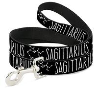 Buckle Down Pet Leash, 4 'x 2,5 cm, Zodiaque Sagittaire/Constellation Noir/Blanc