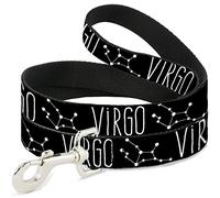 Buckle Down Pet Leash, 4 'x 2,5 cm, Zodiaque Virgo/Constellation Noir/Blanc