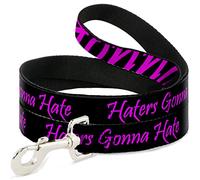 Buckle Down Pet Leash, 4 'x 3,8 cm, Haters (Homonymie) Gonna Hate avec Gem Noir/Fuchsia