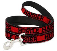 Buckle Down Pet Leash, 4 'x 3,8 cm, Hustle Dure/Rayures Vieilli Rouge/Noir