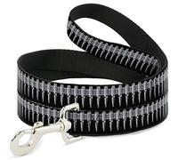 Buckle Down Pet Leash, 4 'x 3,8 cm, listes à puces Noir/Gris