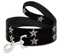 Buckle Down Pet Leash, 4 'x 3,8 cm, Nautique étoile Noir/Blanc/Arc-en-Ciel