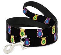 Buckle Down Pet Leash, 4 'x 3,8 cm, Sacs d'argent Noir/Multicolore