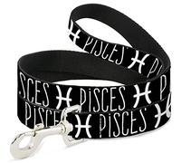 Buckle Down Pet Leash, 4 'x 3,8 cm, Zodiaque Pisces/Symbole Noir/Blanc