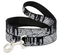 Buckle-Down Pet Leash Doodle1/Paint Drips Blanc/Noir