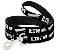 Buckle-Down Pet Leash Ride ME Skateboard Noir/Blanc