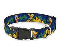 Buckle-Down Pluto 4-Poses/Paysage Collier à Clip en Plastique, Bleu/Vert, 2,5 cm de Large, Convient aux Tours de Cou de 22,9 à 38,1 cm