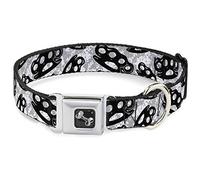 Buckle Down Poing américain Blanc/Gris/Noir Collier de Chien en Forme d'os, Petite/9-38,1 cm