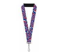 Buckle-Down Lanière - 2,5 cm - Steal Your Face Stacked Rouge/Blanc/Bleu Chaîne de clé, Taille Unique Mixte