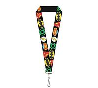 Buckle-Down Lanière - 2,5 cm - Logos de Super-héros de la Ligue des Justice Chaîne de clé, Multicolore, Taille Unique Homme