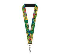 Buckle-Down Lanyard-1.0"-Classic TMNT Group Pose3/Tmnt Logo Green/Mu Chaîne de clé, Multicolore, Taille Unique Mixte