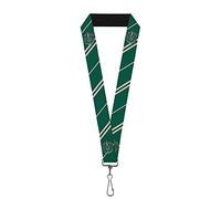 Buckle-Down Lanière - 2,5 cm - Blason Serpentard/Rayure 5 Vert/Gris Chaîne de clé, Multicolore, Taille Unique Mixte