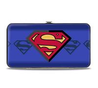 Buckle-Down - Portefeuille à charnière - Superman Shield Centered/Shield Stripe Blues Unisexe-Adultes, Multicolore