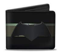 Buckle-Down - Portefeuille à Deux Volets en PU - Batman 2017 Icon/Stripe Noir/doré délavé pour Homme