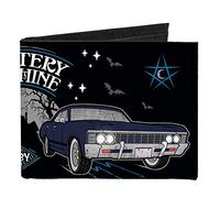 Buckle-Down - Portefeuille à Deux Volets en Toile - Scooby Doo Supernatural Homme, Multicolore