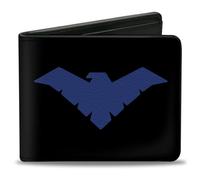 Buckle-Down - Portefeuille à Deux Volets - Portefeuille en PU à Boucle - Nightwing Issue #1 Welcome to Gotham Cover Pose/Logo Noir/Gris/Rouge Unisexe Adultes
