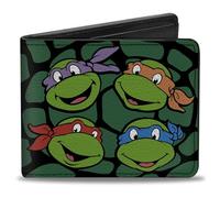Buckle Down Portefeuille classique TMNT pour homme Motif tête de tortue Noir/vert Accessoire Multicolore Taille unique