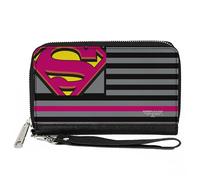 Buckle-Down Portefeuille rectangulaire en polyuréthane à fermeture éclair pour femme Superman, 19,1 x 11,4 cm, Superman, 19,1 x 11,4 cm, portefeuille rectangulaire Buckle-Down en polyuréthane