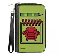 Buckle-Down Portefeuille rectangulaire en PU avec fermeture éclair pour femme Bleu 19,1 x 11,4 cm, Blue's Clues, 7.5"x4.5", Buckle-down Portefeuille rectangulaire en PU avec fermeture éclair - Bleu