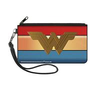 Buckle-Down Portefeuille zippé en toile, Wonder Woman 2017 Icon Stripe Rouge/Or/Bleu, S