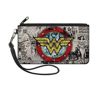 Buckle-Down Portefeuille zippé Wonder Woman pour Femme Taille S Multicolore 16,5 x 8,9 cm