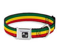 Buckle Down Rasta Collier de Chien en Forme d'os, Large/15-66 cm