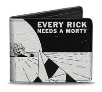 Buckle-Down Rick and Morty Portefeuille à deux volets, Rick and Morty Every Rick Needs a Motry Scène, cuir végétalien