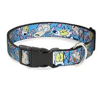 Buckle-Down Rocko & Spunky Collier à Clip en Plastique Motif Triangles Bleu/Lavande