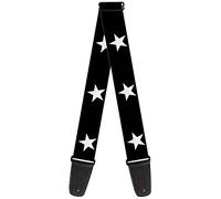 Buckle-down Sangle de guitare 2" Wide - 29-54" Length Star Black/White