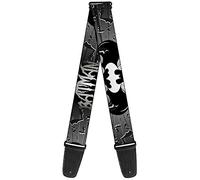Buckle-down Sangle de guitare 34-60" BATMAN w/Bat Signals & Flying Bats Black/White