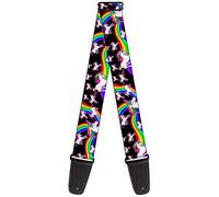 Buckle-down Sangle de guitare 34-60" Unicorns/Rainbow Swirl Black