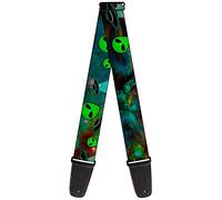 Buckle-down Sangle de guitare Aliens & UFO's Galaxy/Green/Black/White