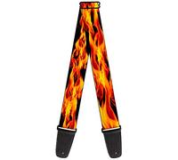 Buckle-down Sangle de guitare Flames Vivid Black/Orange