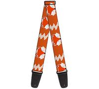 Buckle-down Sangle de guitare Fox Face/Tail Orange/Natural