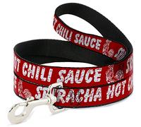 Buckle Down "Sauce piquante Hot Chilli Sauce Pet Leash, 6 'x 3,8 cm