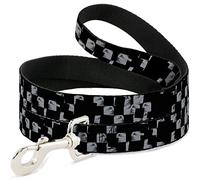 Buckle Down "Scribble Checker Noir/Blanc Pet Leash, 6 'x 1/5,1 cm