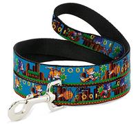 Buckle Down "Sonic et Tails/2-enemies/anneaux Pixelated Jeu Scène Bleu/Marron/Vert Pet Leash, 4 '-1/5,1 cm