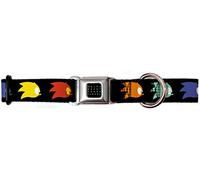 Buckle Down "Sonic Mania Sonic Profil Icon Noir/Multicolore Ceinture de sécurité Collier de Chien, 3,8 cm X 16-58,4 cm/Medium